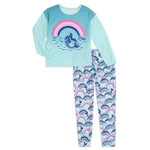 NWT Girl's Long Sleeve Mermaid Top and Joggers Pajama Set 2-Piece Size M 7/8